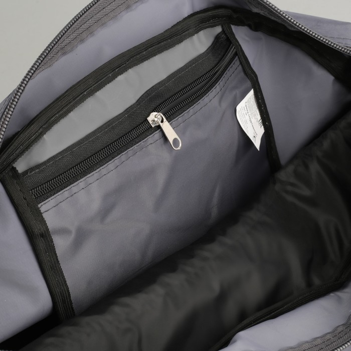 Сумка спортивная, отдел на молнии, наружный карман, цвет серый/рыжий