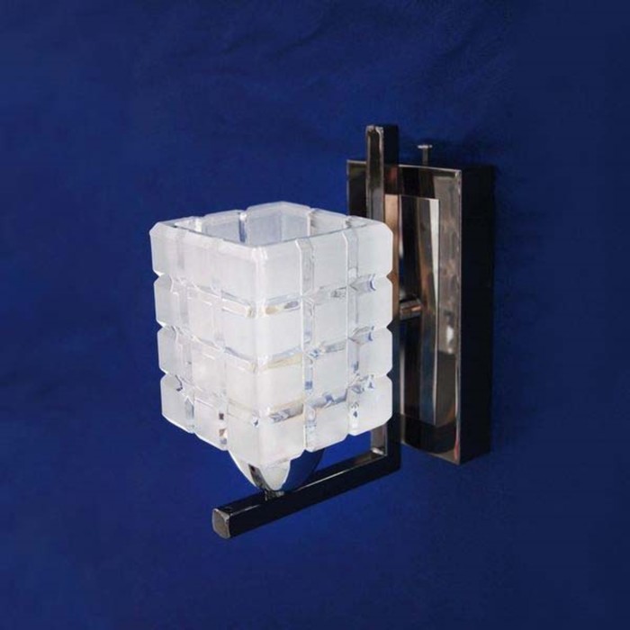 Бра "Альба" 1x60Вт E14 черный, хром 10x17x20см