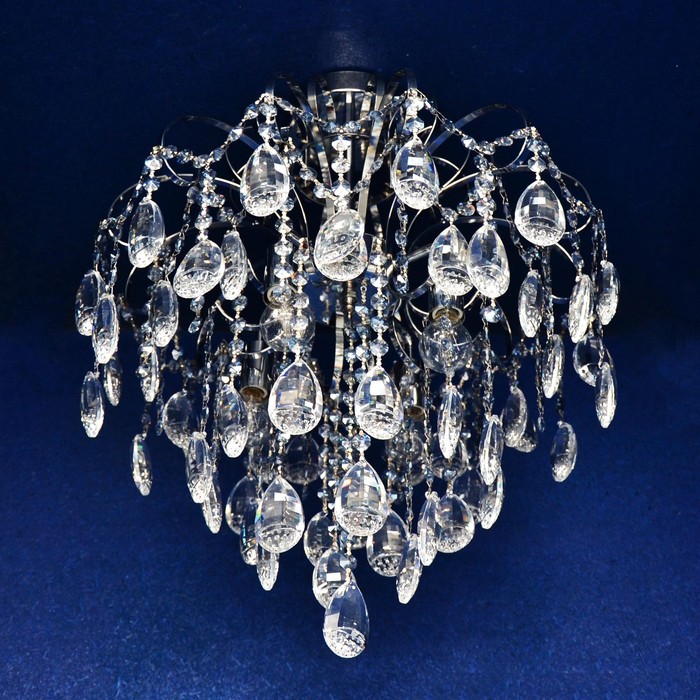 Люстра "Леокадия" 4x40Вт Е14 серебро 46x46x52см