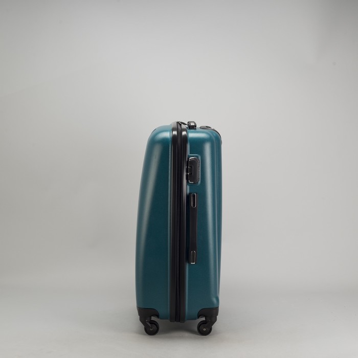 Чемодан средний 24", отдел на молнии, кодовый замок, 4 колеса, цвет металл/зелёный