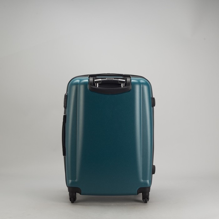 Чемодан средний 24", отдел на молнии, кодовый замок, 4 колеса, цвет металл/зелёный