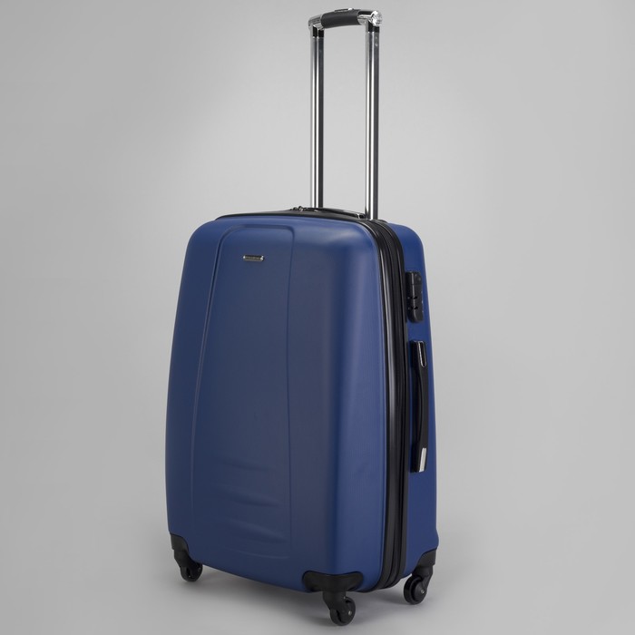Чемодан средний 24", отдел на молнии, кодовый замок, 4 колеса, цвет синий