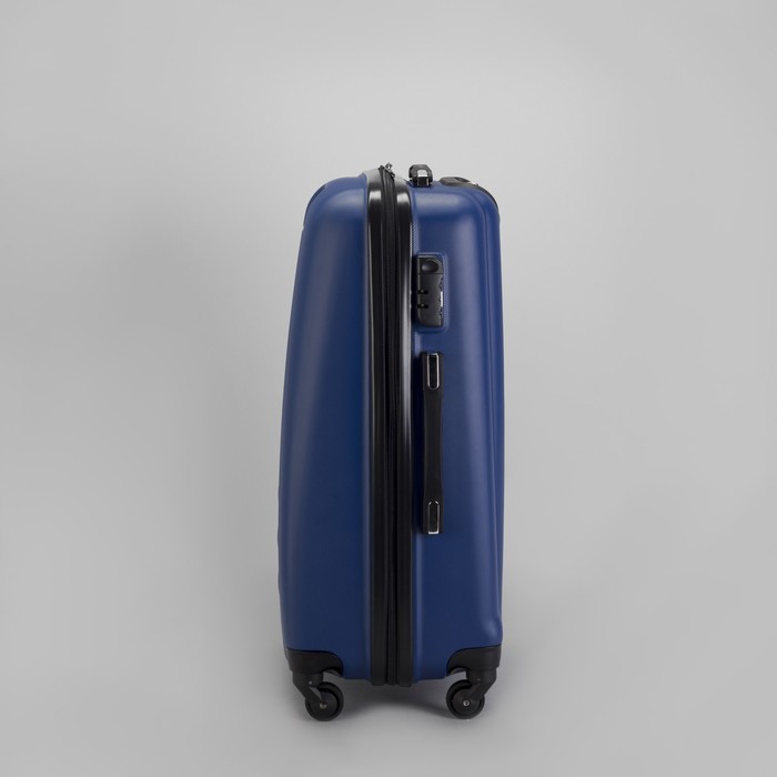 Чемодан средний 24", отдел на молнии, кодовый замок, 4 колеса, цвет синий