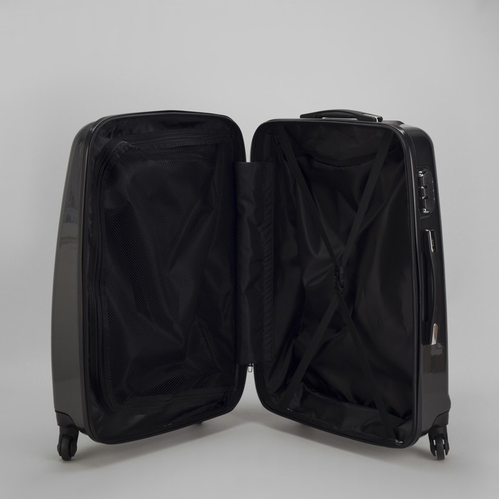 Чемодан средний 24", отдел на молнии, кодовый замок, 4 колеса, глянец