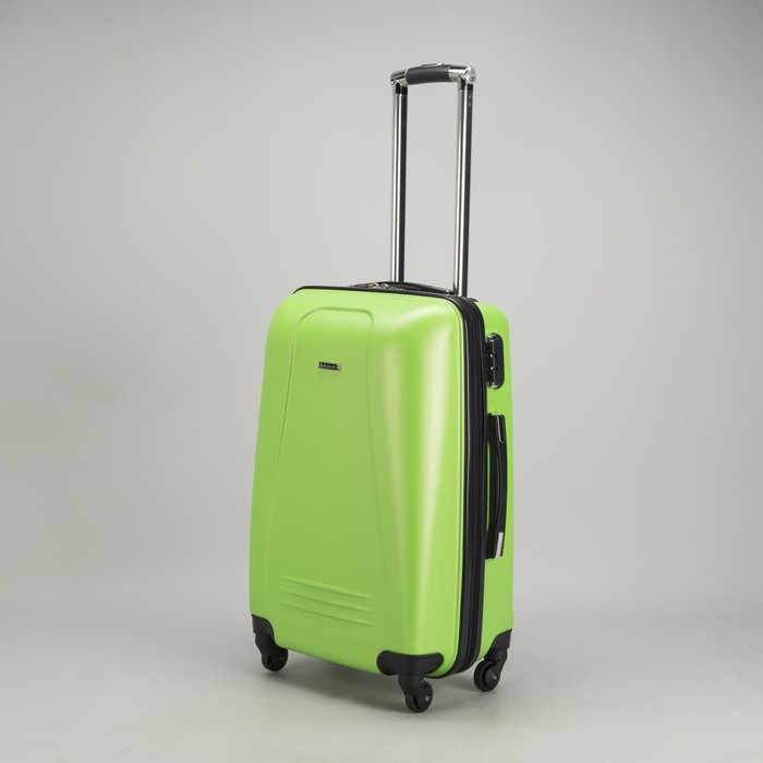 Чемодан малый 22", отдел на молнии, кодовый замок, 4 колеса, цвет зелёный