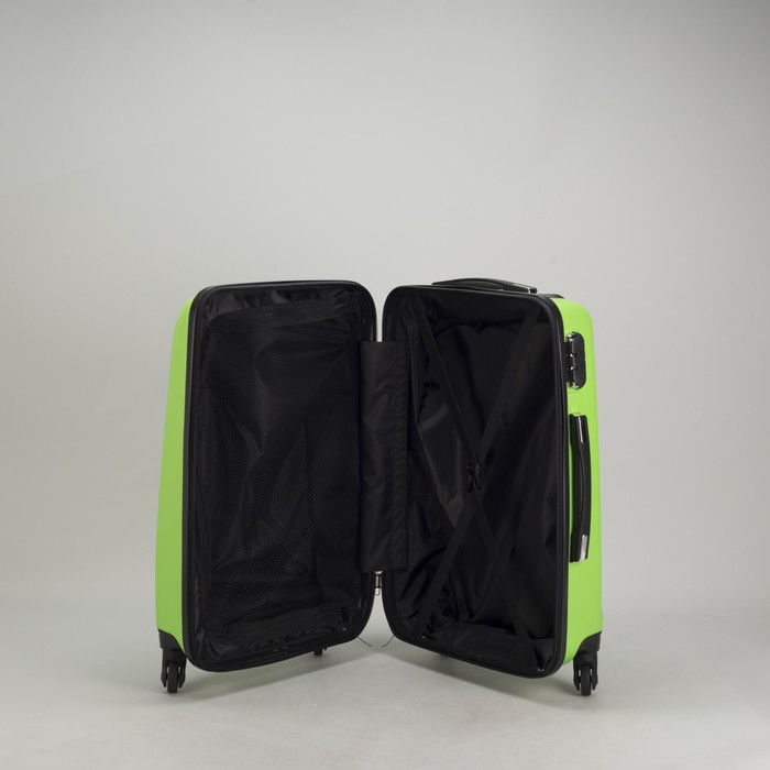 Чемодан малый 22", отдел на молнии, кодовый замок, 4 колеса, цвет зелёный