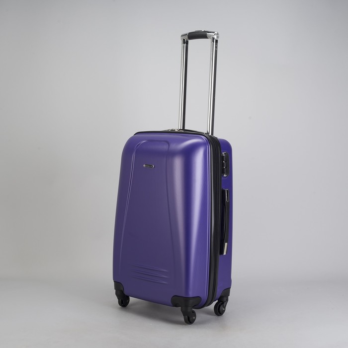 Чемодан малый 22", отдел на молнии, кодовый замок, 4 колеса, цвет фиолетовый