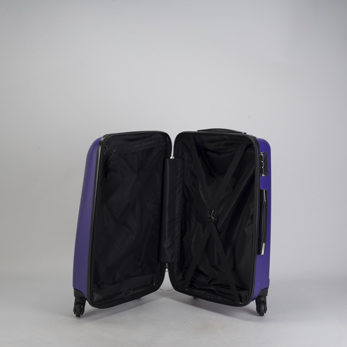 Чемодан малый 22", отдел на молнии, кодовый замок, 4 колеса, цвет фиолетовый