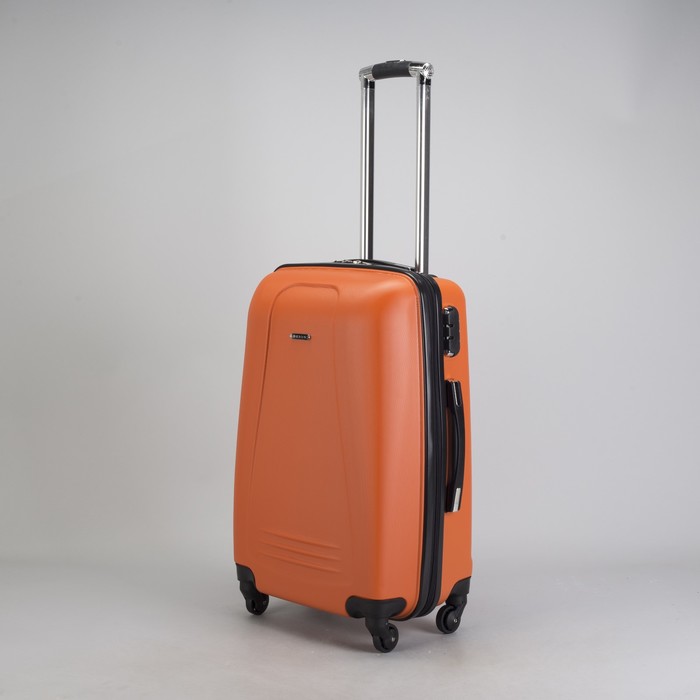 Чемодан малый 22", отдел на молнии, кодовый замок, 4 колеса, цвет оранжевый