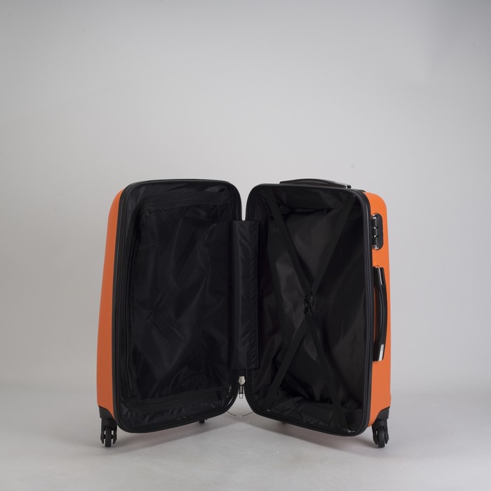 Чемодан малый 22", отдел на молнии, кодовый замок, 4 колеса, цвет оранжевый