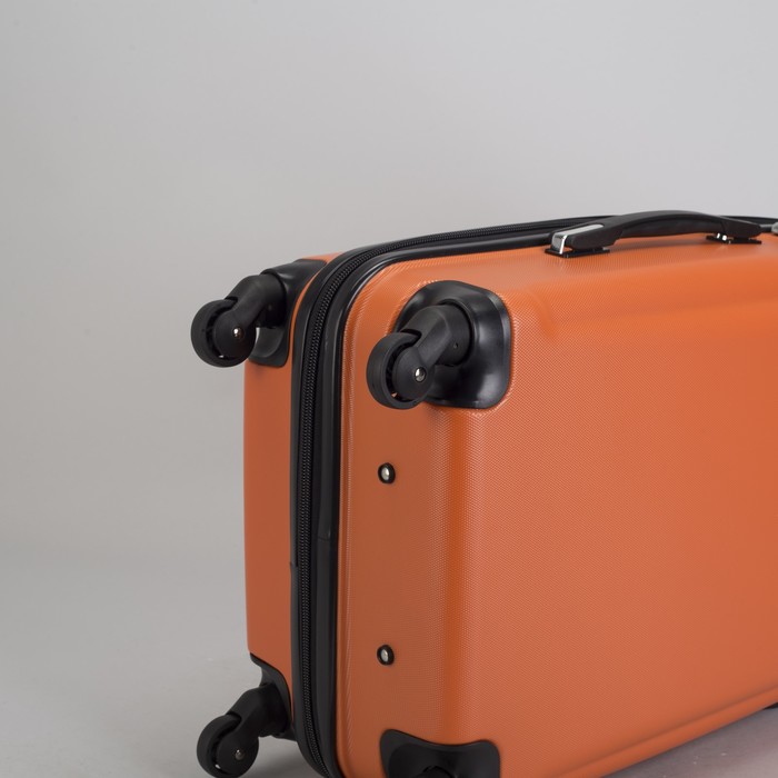 Чемодан малый 22", отдел на молнии, кодовый замок, 4 колеса, цвет оранжевый