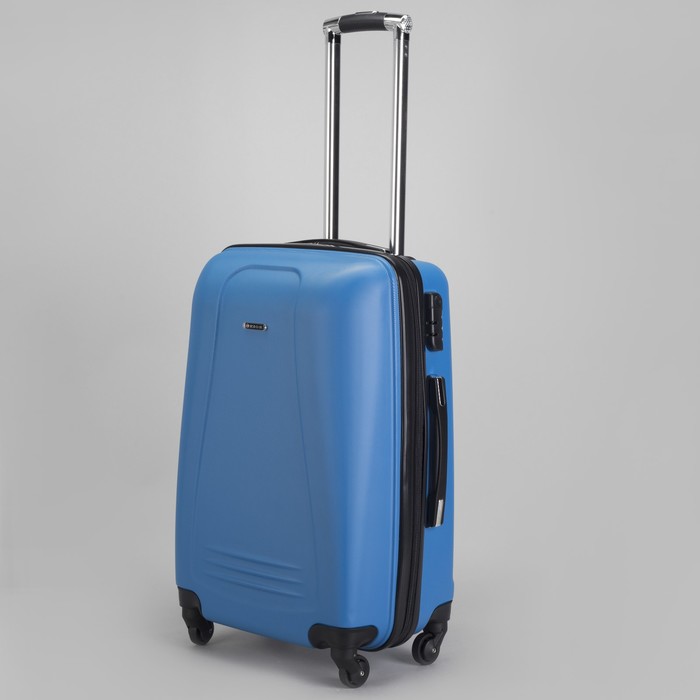 Чемодан малый 22", отдел на молнии, кодовый замок, 4 колеса, цвет голубой