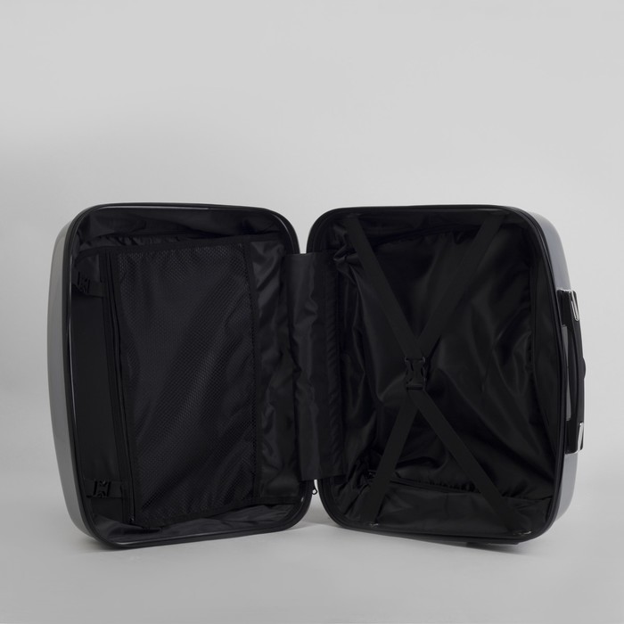 Чемодан мини 15", отдел на молнии, кодовый замок, 2 колеса, цвет серебристый