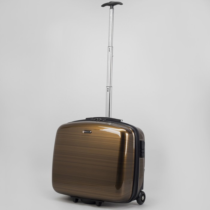 Чемодан мини 15", отдел на молнии, кодовый замок, 2 колеса, цвет янтарный