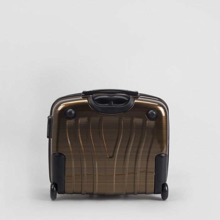 Чемодан мини 15", отдел на молнии, кодовый замок, 2 колеса, цвет янтарный