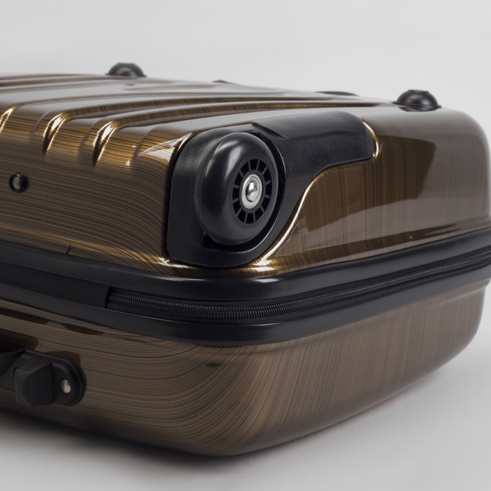 Чемодан мини 15", отдел на молнии, кодовый замок, 2 колеса, цвет янтарный