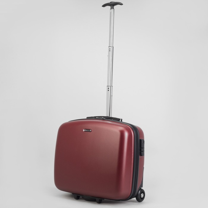 Чемодан мини 15", отдел на молнии, кодовый замок, 2 колеса, цвет бордовый