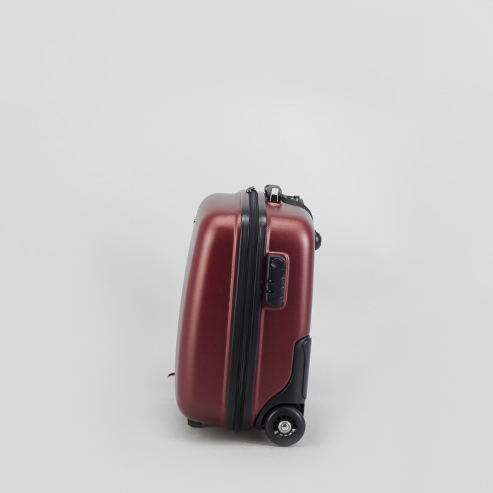 Чемодан мини 15", отдел на молнии, кодовый замок, 2 колеса, цвет бордовый