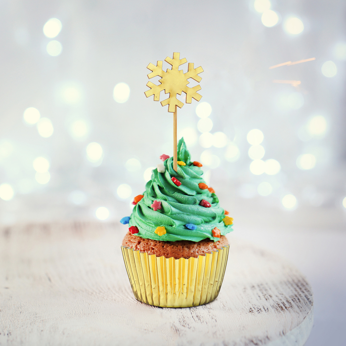 Набор для украшения кексов "Золото" (набор 12 формочек+12 шпажек)