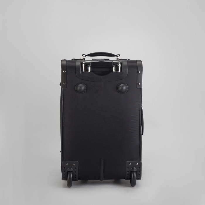 Чемодан малый 22", отдел на молнии, с расширением, 2 наружных кармана, кодовый замок, 2 колеса, цвет чёрный