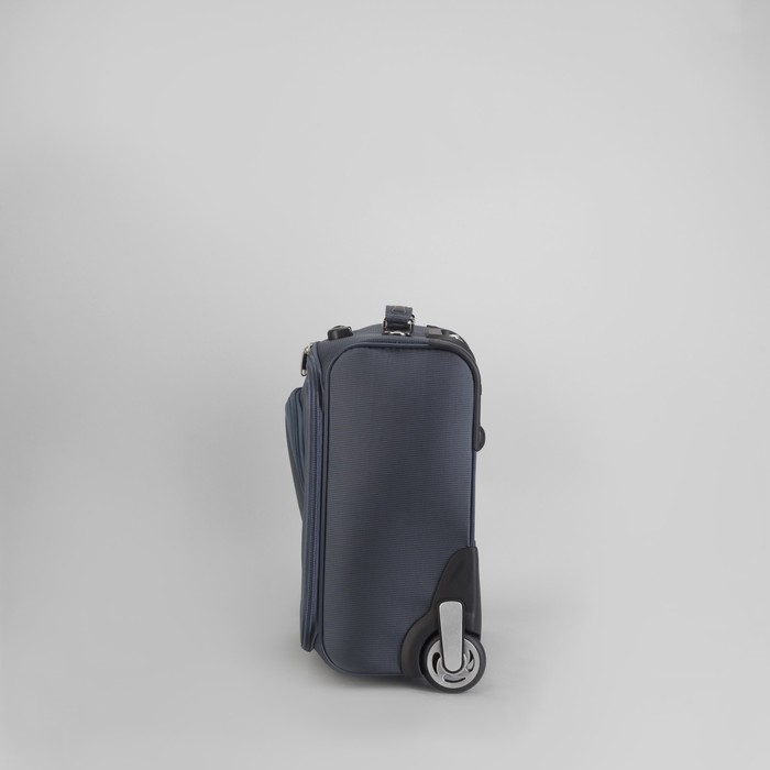 Чемодан мини 16", отдел на молнии, наружный карман, кодовый замок, 2 колеса, цвет серый