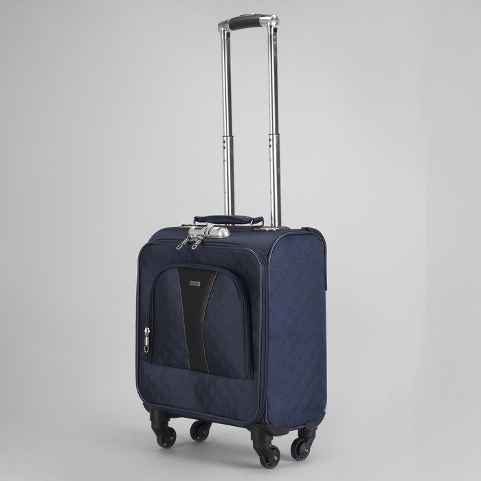 Чемодан малый 16", отдел на молнии, наружный карман, кодовый замок, 4 колеса, цвет синий