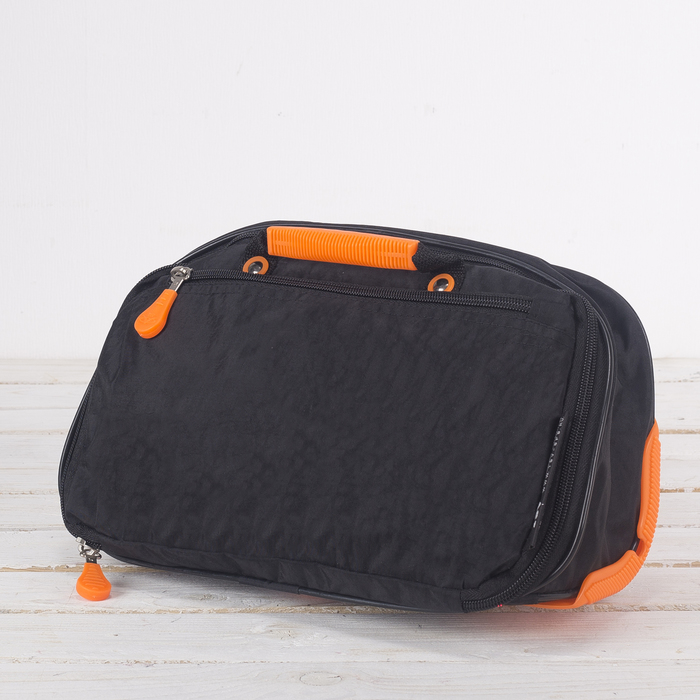 Сумка складная на колесах, 1 отдел на молнии, 2 наружных кармана, с расширением, цвет чёрный/лимонный