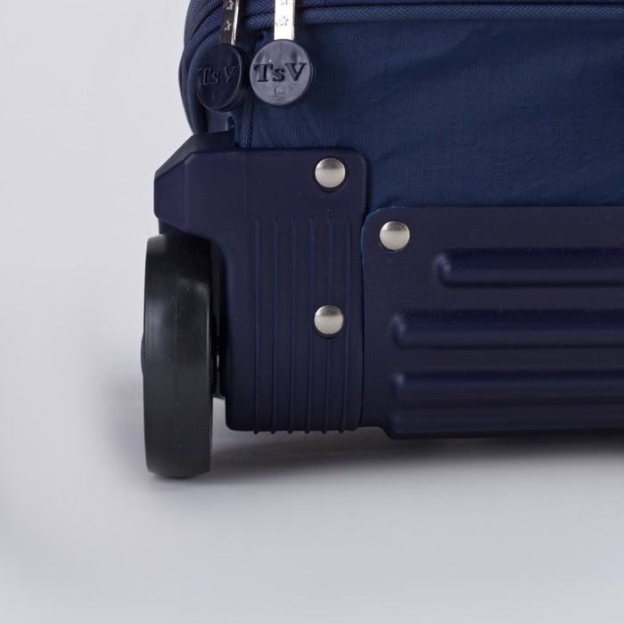 Сумка складная на колесах, 1 отдел на молнии, 2 наружных кармана, с расширением, цвет синий