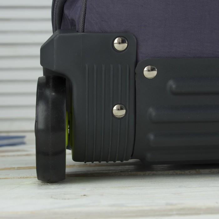 Сумка складная на колесах, 1 отдел на молнии, 2 наружных кармана, с расширением, цвет серый/лимонный