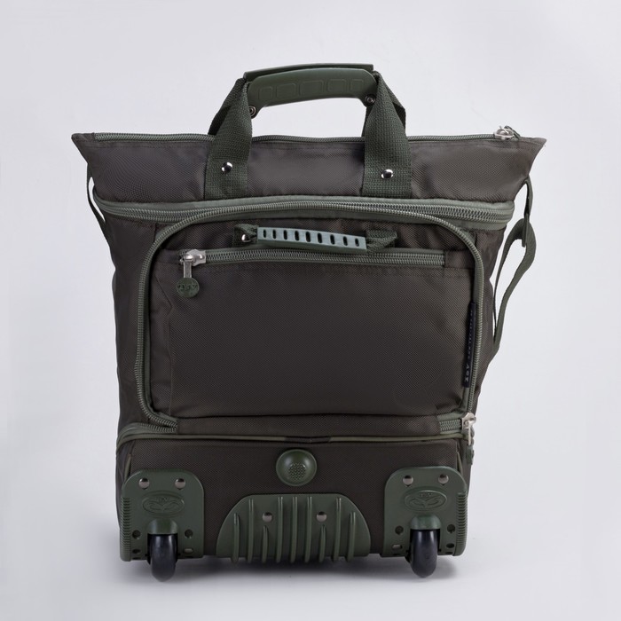 Сумка складная на колесах, 1 отдел на молнии, наружный карман, с расширением, цвет хаки