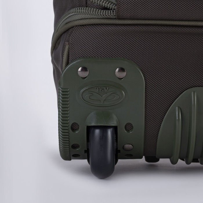 Сумка складная на колесах, 1 отдел на молнии, наружный карман, с расширением, цвет хаки