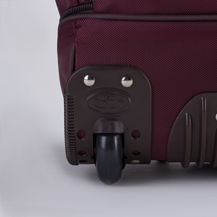 Сумка складная на колесах, 1 отдел на молнии, наружный карман, с расширением, цвет бордовый/коричневый