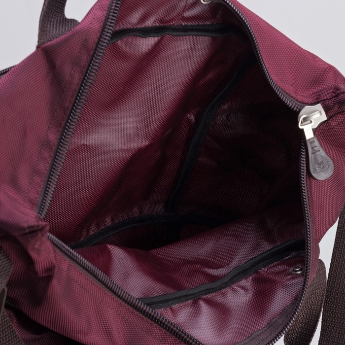 Сумка складная на колесах, 1 отдел на молнии, наружный карман, с расширением, цвет бордовый/коричневый