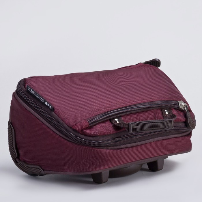 Сумка складная на колесах, 1 отдел на молнии, наружный карман, с расширением, цвет бордовый/коричневый
