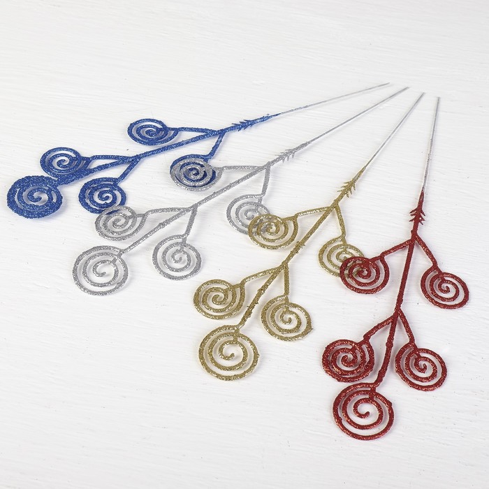 Декор блеск "Завитушки" 8*15 см, микс