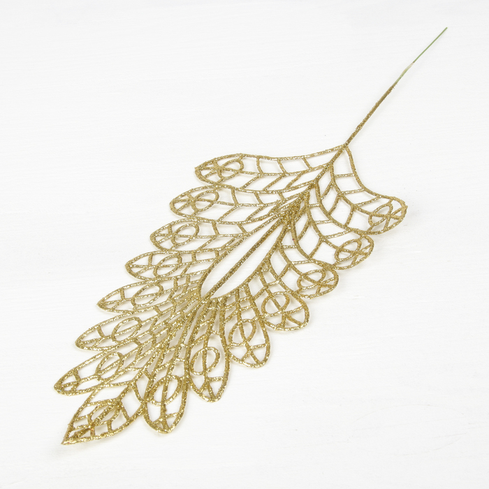 Декор блеск "Резной листик" 14*30 см, микс