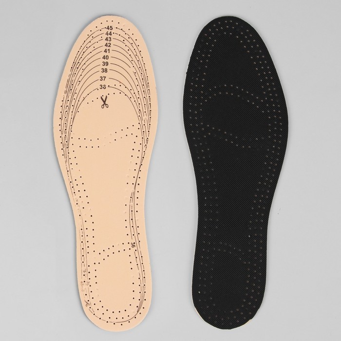 Стельки для обуви, дышащие, универсальные, 36-46р-р, пара, цвет чёрный