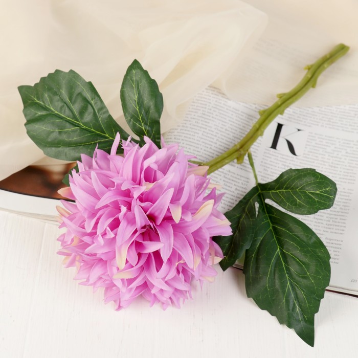 Цветы искусственные "Георгин люкс" 14*30 см, сиреневый