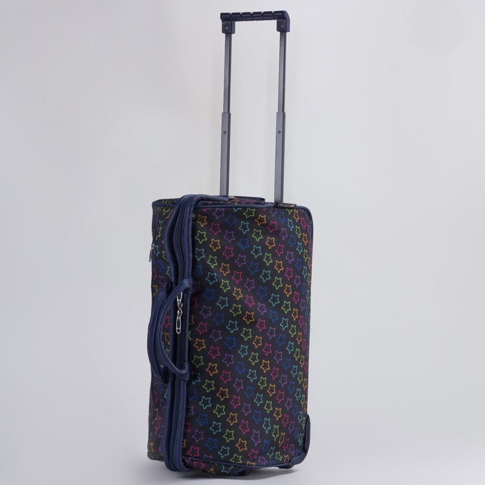 Сумка дорожная на колёсах "Звёзды", 1 отдел на молнии, цвет синий