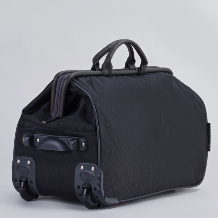 Сумка дорожная на колёсах, 1 отдел на молнии, наружный карман, цвет чёрный/серый