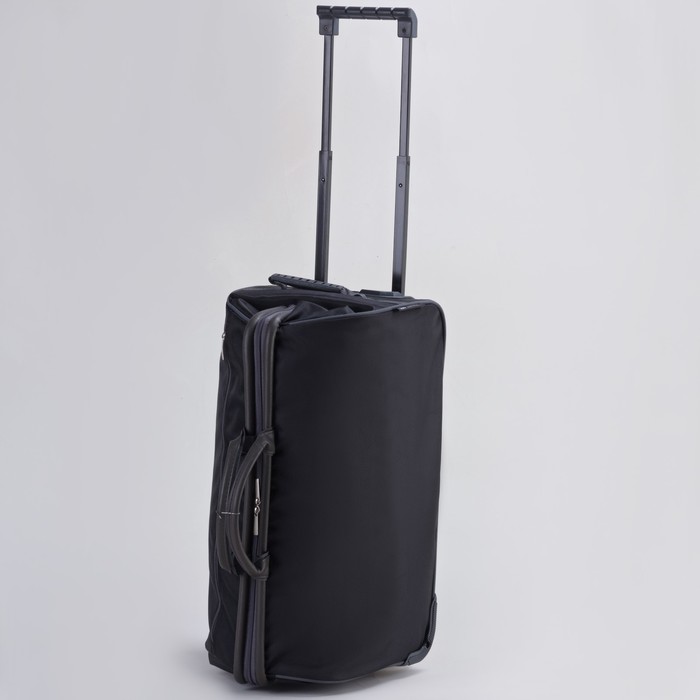 Сумка дорожная на колёсах, 1 отдел на молнии, наружный карман, цвет чёрный/серый
