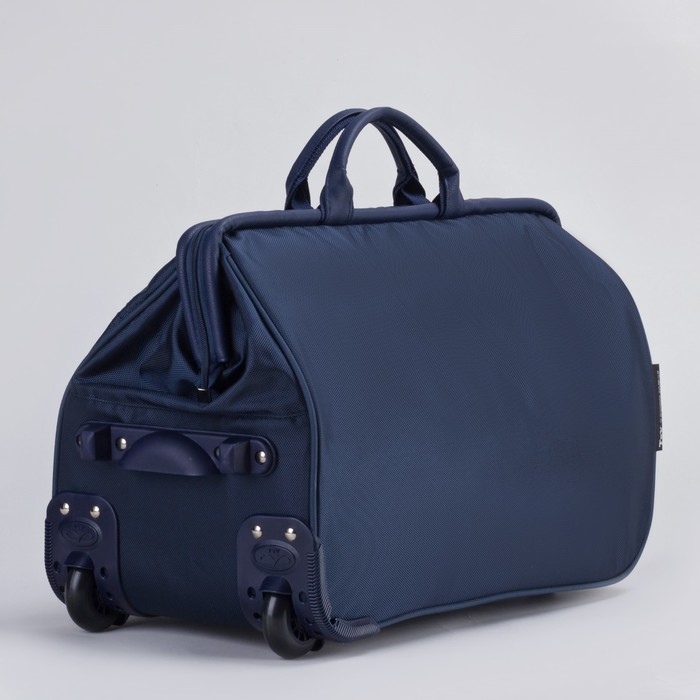 Сумка дорожная на колёсах, 1 отдел на молнии, наружный карман, цвет синий