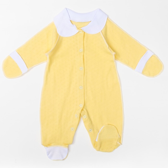 Комбинезон детский, 03403-04, цвет жёлтый, рост 56 см