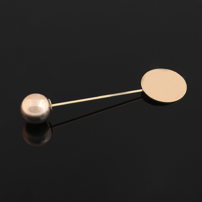 Основа для булавки с шариком d=1 см (набор 5шт), L=5 см, площадка 1,5см, цвет золото