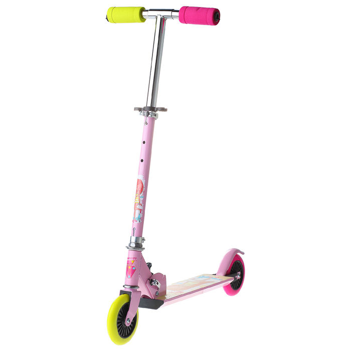 Самокат-снегокат 2 в 1 "Красотка", цвет розовый