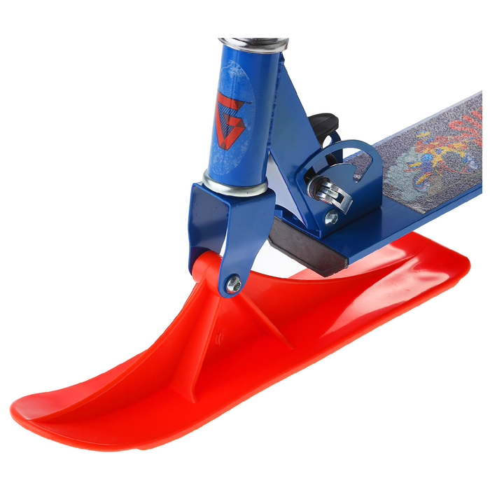 Самокат-снегокат зимний 2 в 1 "Super rider", цвет синий