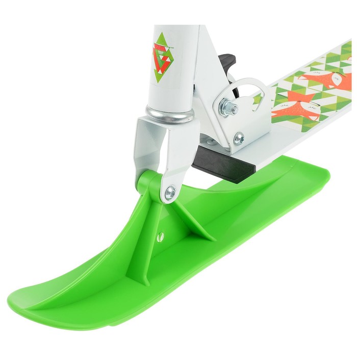 Самокат-снегокат зимний 2 в 1 "Лисы", цвет белый