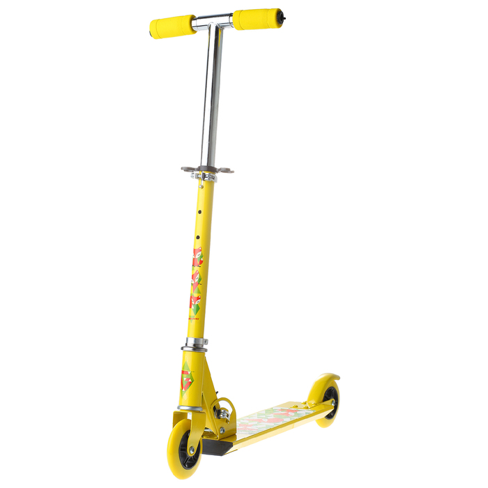 Самокат-снегокат зимний 2 в 1 "Лисы", цвет желтый