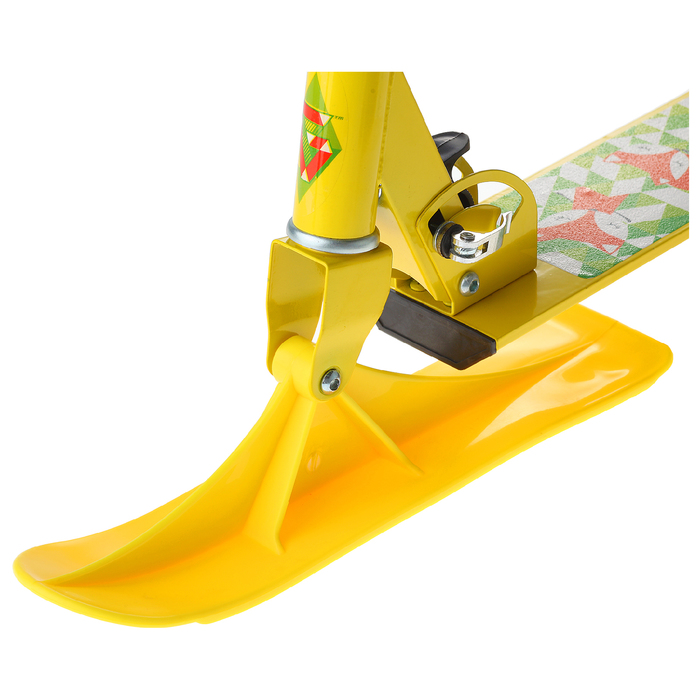 Самокат-снегокат зимний 2 в 1 "Лисы", цвет желтый