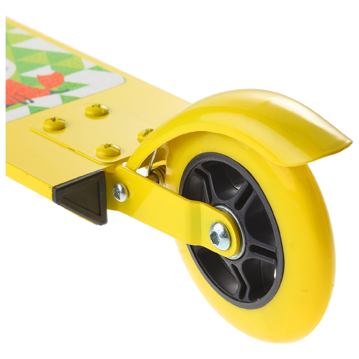 Самокат-снегокат зимний 2 в 1 "Лисы", цвет желтый